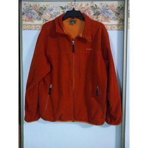 L.L. Bean Rust Orange Medium Fleece Outdoor Casual Classic Polartec Zip Up Jacke